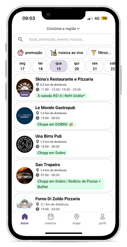 Imagem da página inicial do Favorito